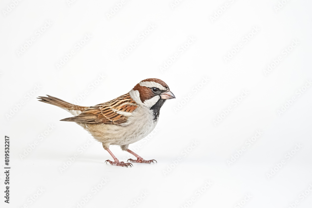 Close-up of a Sparrow on a White Background Close-up of a Sparrow on a White Background