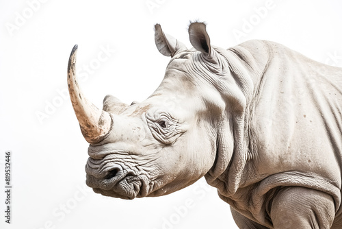 Closeup of a White Rhinoceros Head