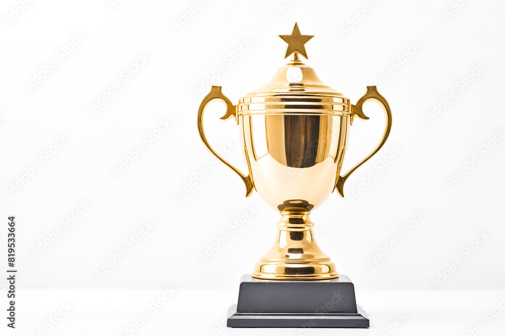 Fototapeta premium Golden Trophy with Star on Top