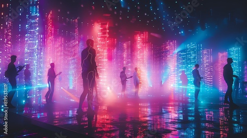 A digital outdoor concert with holographic performers and AIcontrolled light shows