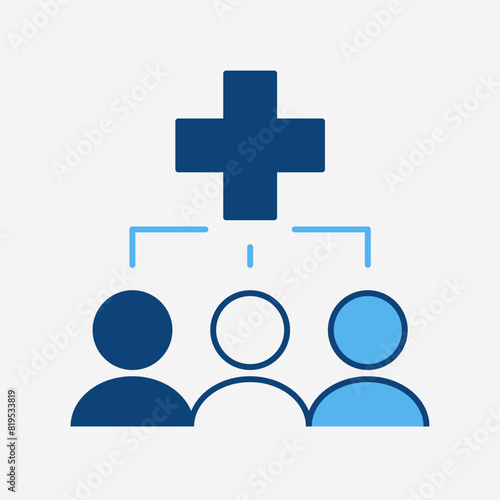 Equality in receiving health and medical services icon