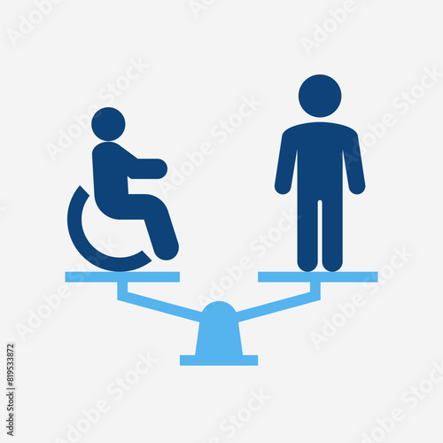 Sign Scale Equal Disability People Icon