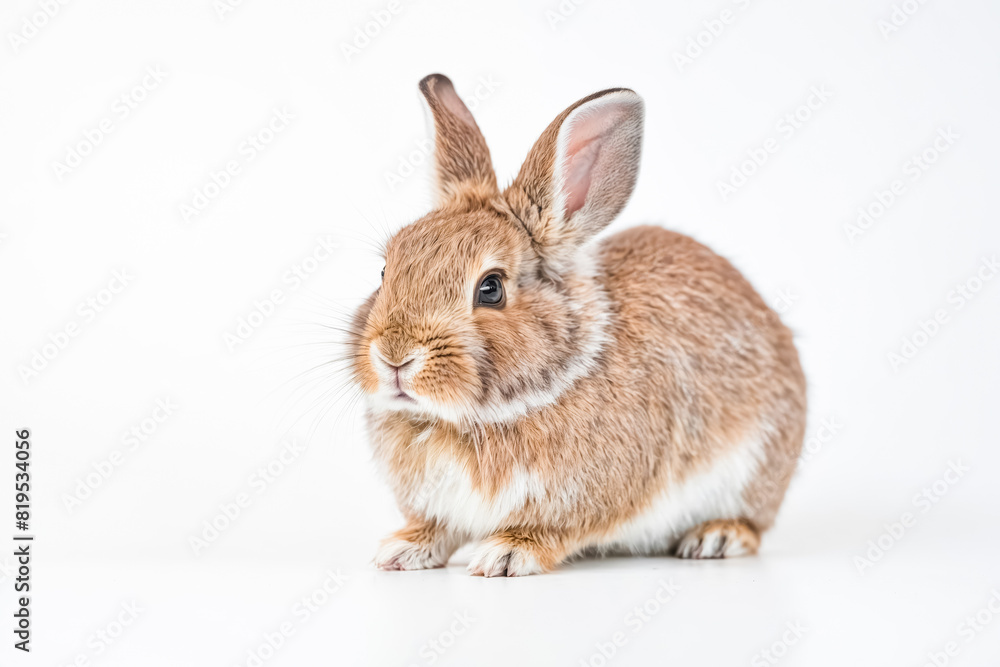 Cute Bunny Sitting on White Background Cute Bunny Sitting on White Background