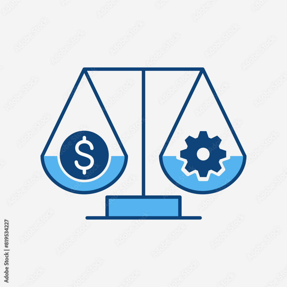the salary is commensurate with the job icon, money gear scale illustration the salary is commensurate with the job icon, money gear scale illustration