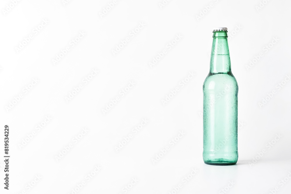Green Glass Beer Bottle with Condensation Green Glass Beer Bottle with Condensation