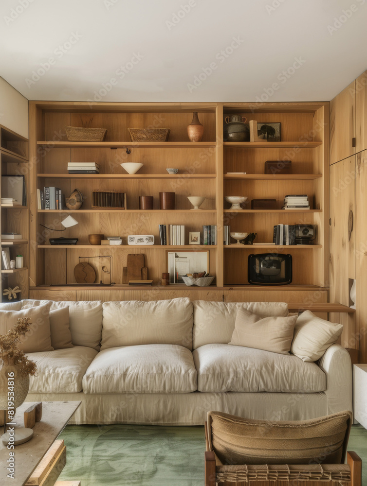 bright room with a sofa and a wooden beige wardrobe and light from the window interior design bright room with a sofa and a wooden beige wardrobe and light from the window interior design