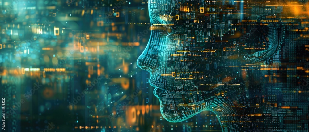Evolution of machine learning algorithms close up, progression, surreal ...
