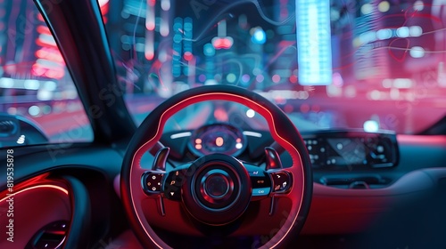 Urban Innovation on the Go: A Smart Car Steering Wheel with Cutting-Edge Features photo