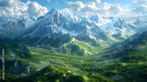 The_majestic_beauty_of_snowcapped_mountains_and_lush_green_valleys © Nam Sara