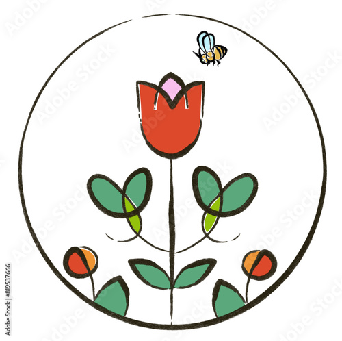 Tulipan y abeja