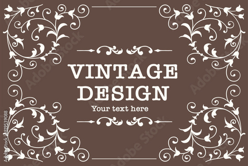 アンティークなフレームデザイン・テンプレート。ベクター素材