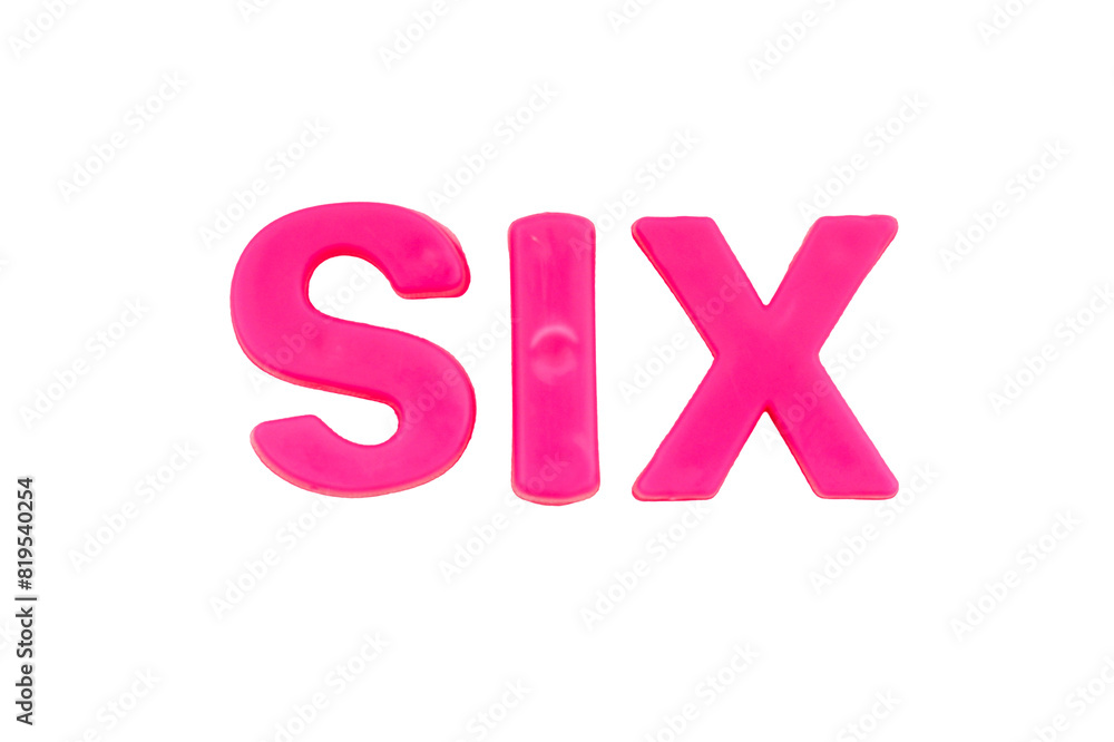 Pink Letters SIX isolate no white background.png Pink Letters SIX isolate no white background.png