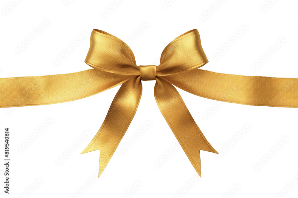 decorative golden bows with horizontal yellow ribbon isolated background decorative golden bows with horizontal yellow ribbon isolated background
