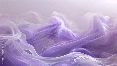 A dreamlike and abstract composition of a wave of smoke in soft shades of lavender, with a sense of stillness and tranquility that is perfect for meditation or relaxation.