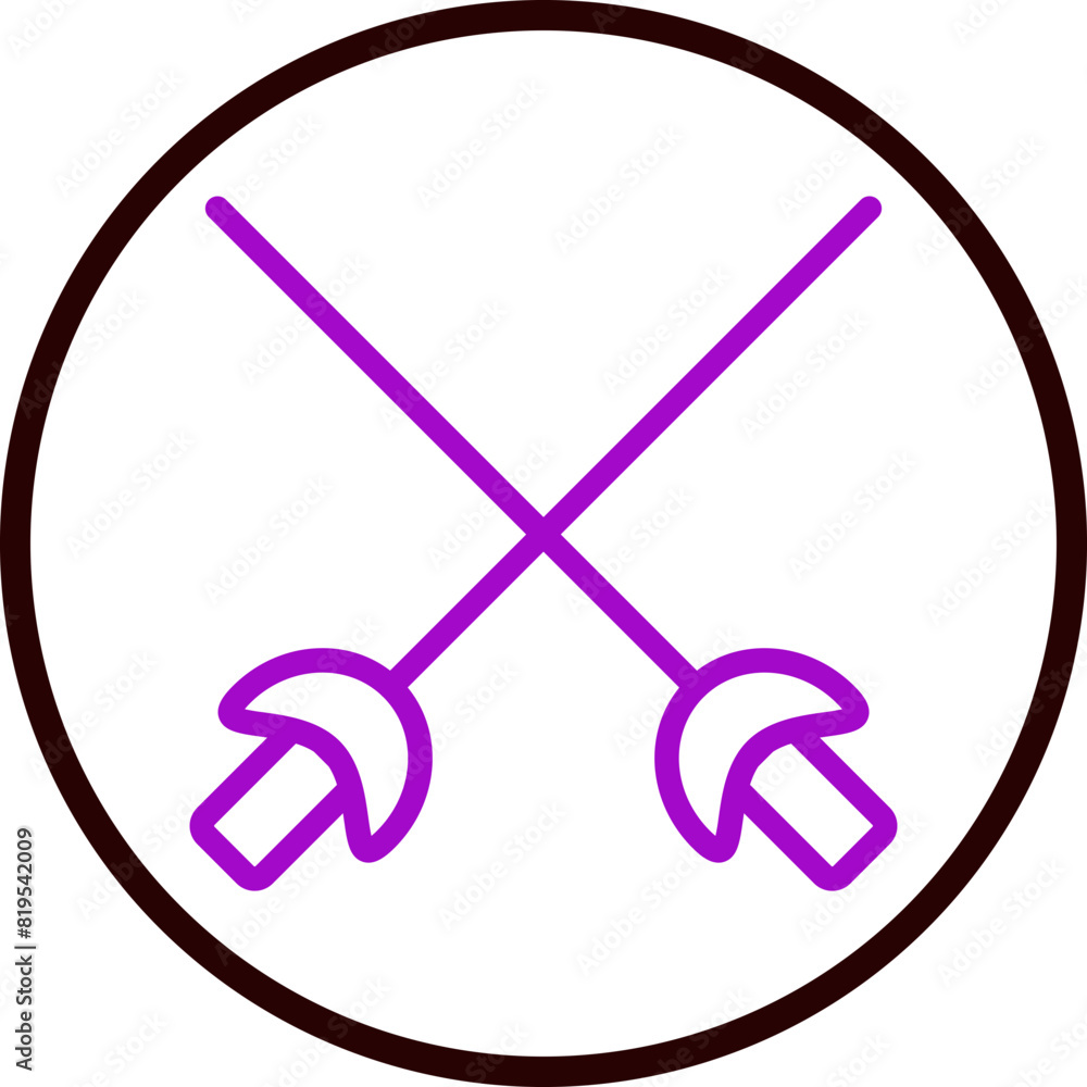 fencing Line White Circle Red Icon Design fencing Line White Circle Red Icon Design