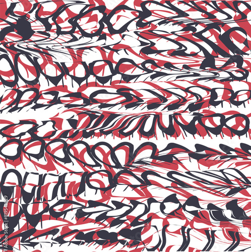 Abstract mixture of spots and distortions of dark and red colors.