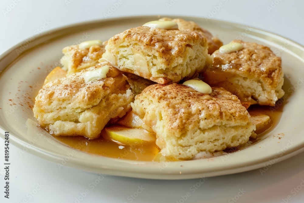 Rustic Dish Presentation of Apple Cider Cobbler Rustic Dish Presentation of Apple Cider Cobbler