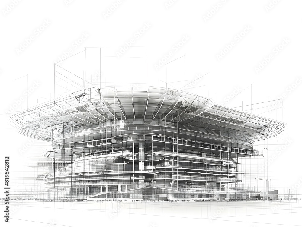 Innovative Stadium Architecture Design with Structural Grid Framework description This digital Innovative Stadium Architecture Design with Structural Grid Framework description This digital