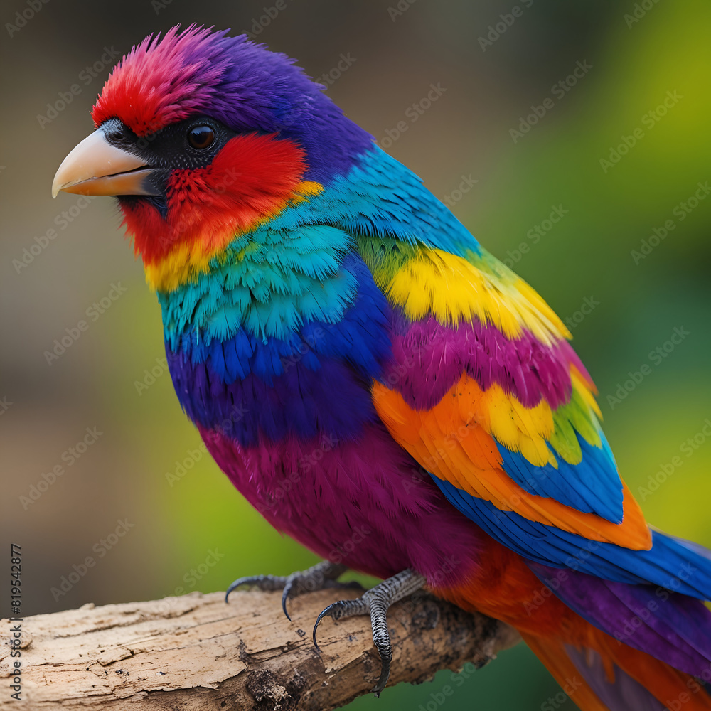 Obraz premium Bright exotic bird in a tropical garden, sunlight