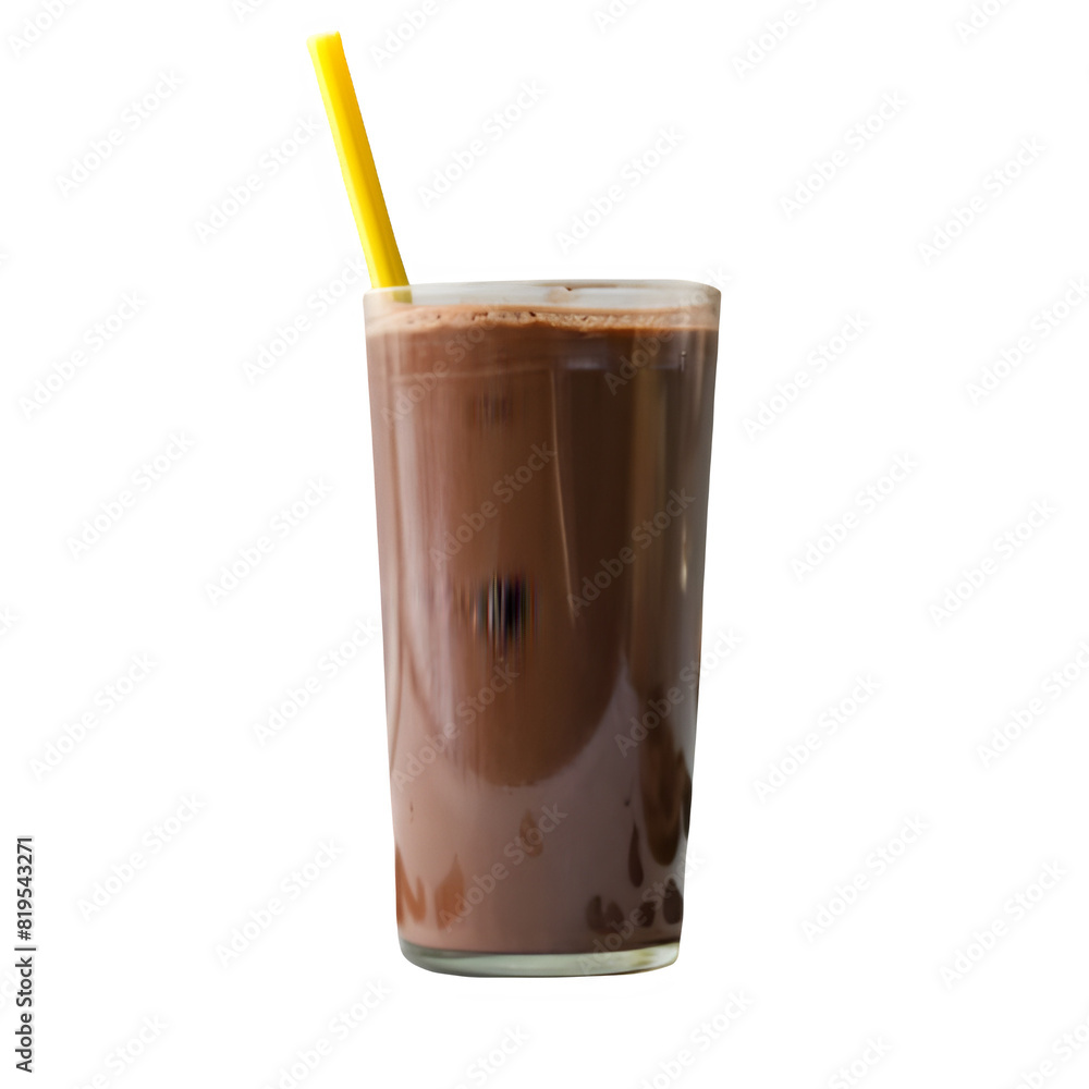 dark chocolate mocha smoothie in glass on transparent background, PNG image, food stock images dark chocolate mocha smoothie in glass on transparent background, PNG image, food stock images