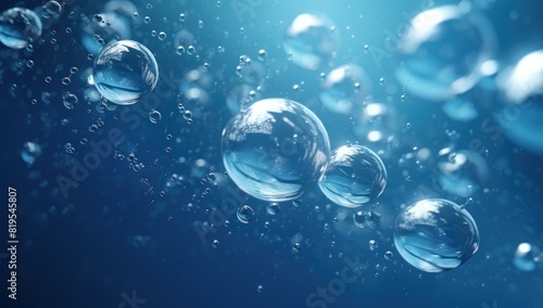 bubbles being sent into the water  in the style of dark blue and teal  soft edges and atmospheric effects 