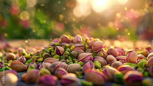 Illustrate the cultural significance of pistachios in traditional cuisine and customs photo