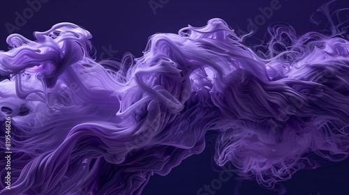 A surreal and dreamlike wave of violet smoke, appearing almost like a sentient creature as it flows and twists in a mesmerizing display. photo