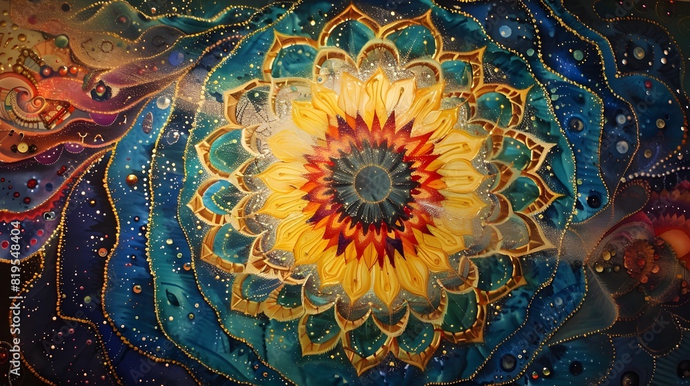 Cosmic Daisy:A Visionary Floral Mandala in the Universe Cosmic Daisy:A Visionary Floral Mandala in the Universe