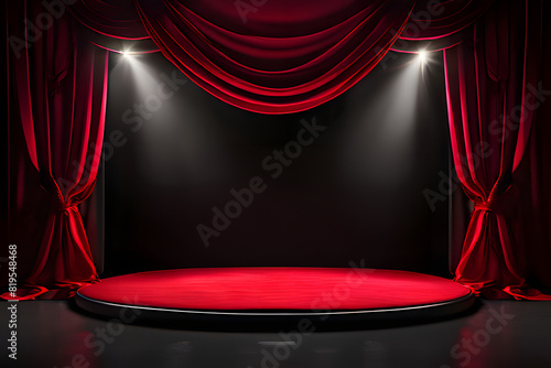 A bright circle surrounds the base of the podium. This simple is ideal for product presentations, award ceremonies, and marketing campaigns.