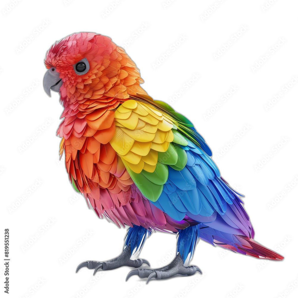 Obraz premium Vibrant 3D LGBTQ+ Parrot: Symbol of Freedom and Self-Expression