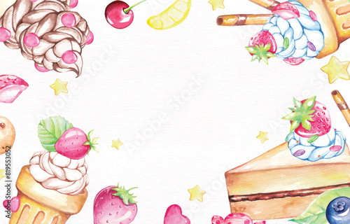 Cute sweet dessert background