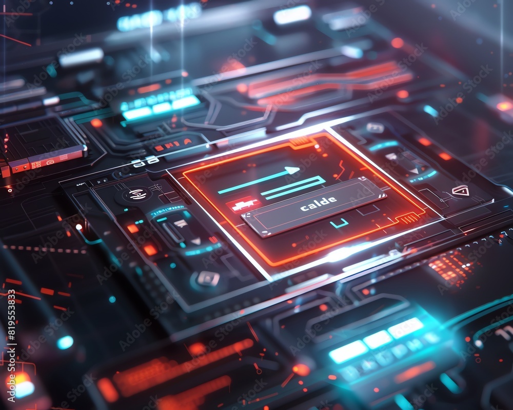 A delete file button in a futuristic interface, with 3D effects and holographic elements, emphasizing technology and efficiency, Futuristic, 3D Rendering, A delete file button in a futuristic interface, with 3D effects and holographic elements, emphasizing technology and efficiency, Futuristic, 3D Rendering,
