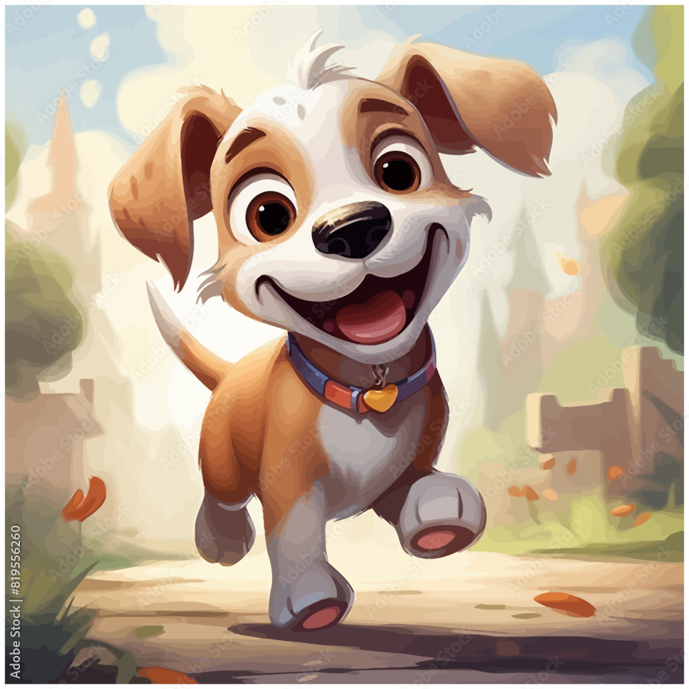 Vector illustration of funny cartoon breeds dog Vector illustration of funny cartoon breeds dog