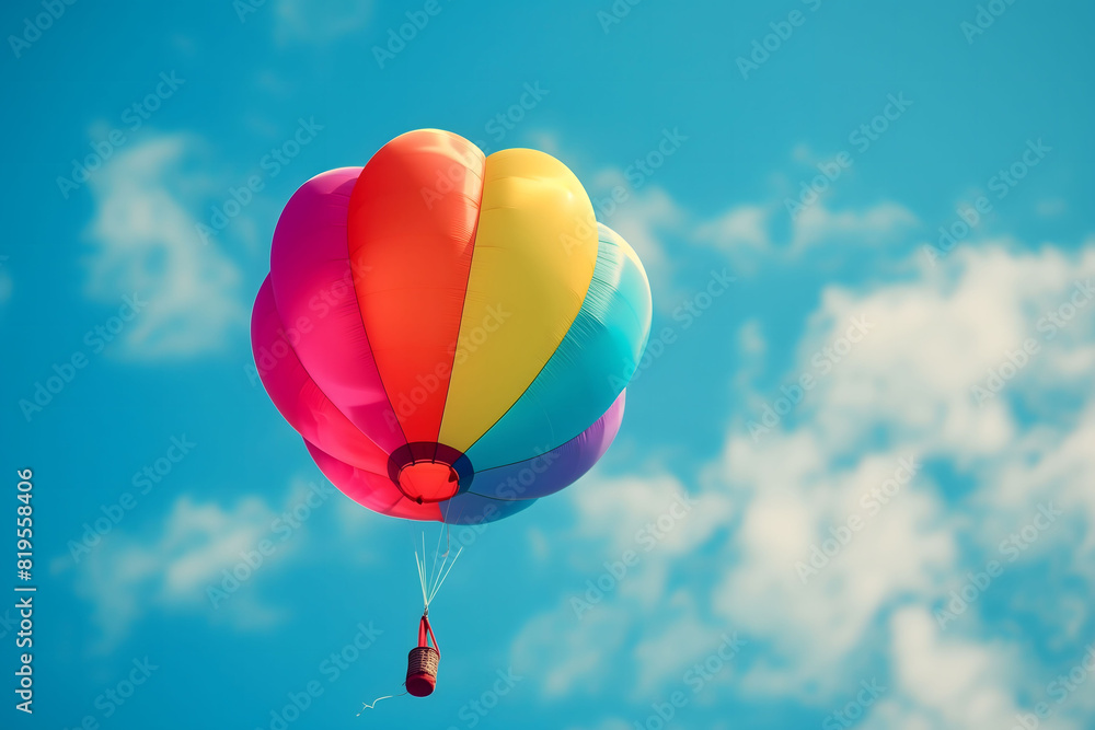 Fototapeta premium a balloon like rainbow float in the air.