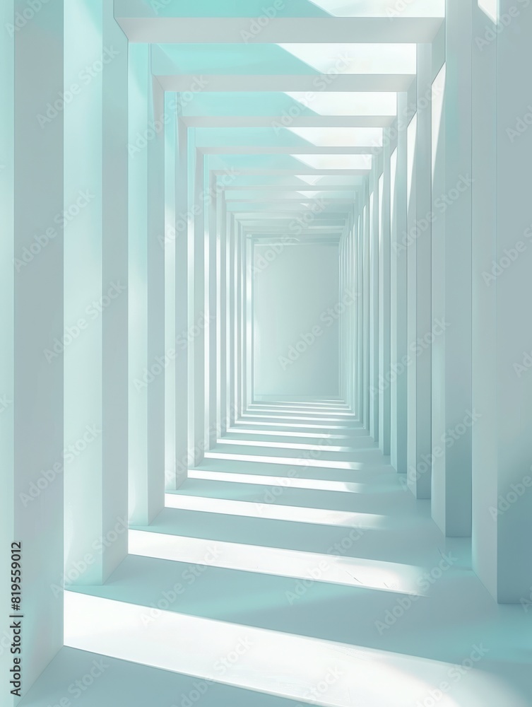 Beautiful airy widescreen minimalistic white and light blue architectural background banner with tilted columns. AI generated. Beautiful airy widescreen minimalistic white and light blue architectural background banner with tilted columns. AI generated.