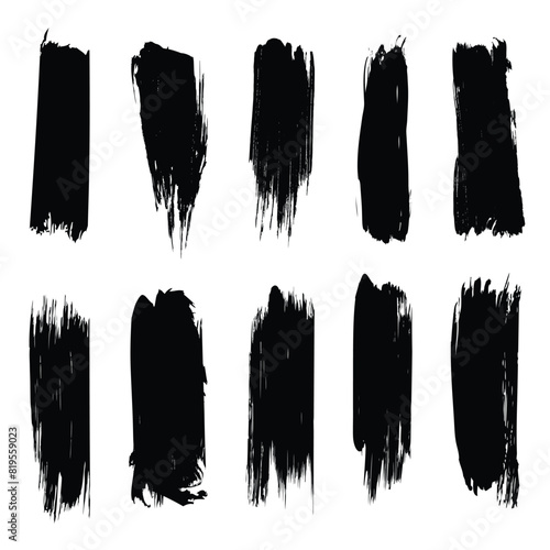 Set of brush stoke on white background