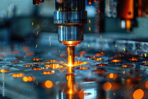 processing of forming metal parts with machines in the manufacturing professional photography