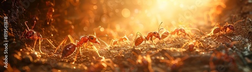 Ants are crawling around on the ground. © 1000lnw
