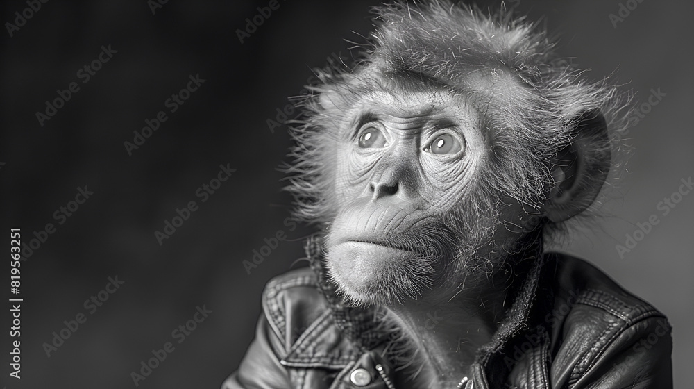 Monkey in Leather Jacket