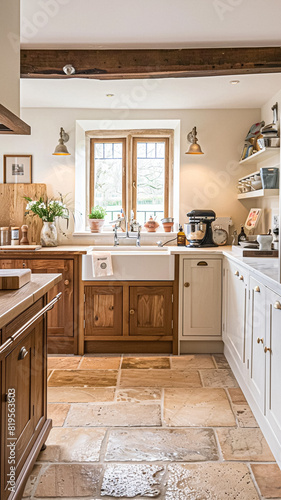 Bespoke kitchen design, country house and cottage interior design, English countryside style renovation and home decor idea © Anneleven
