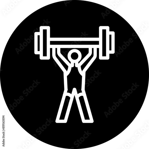 lifting Line White Circle Black Icon Design