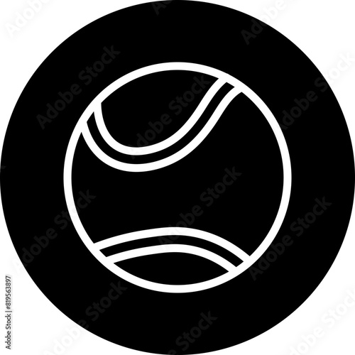 tennisball Line White Circle Black Icon Design