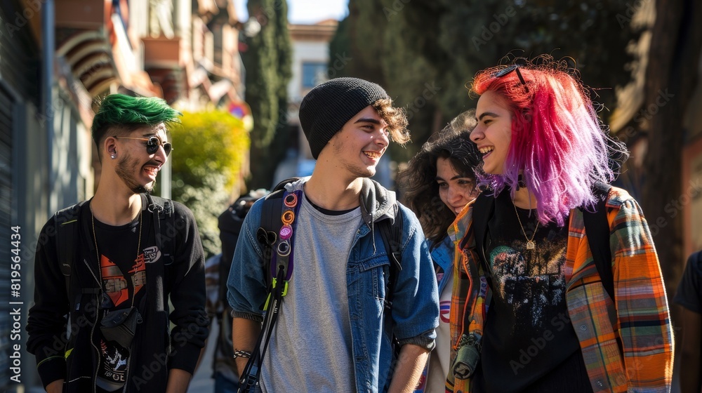 A group of asexual friends enjoying a day out together. A group of asexual friends enjoying a day out together.