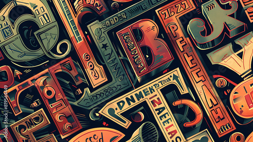 Wallpaper Mural Artistic Typographic Legacy: A Journey Through Vintage Lettering and Classic Typeface Designs Torontodigital.ca