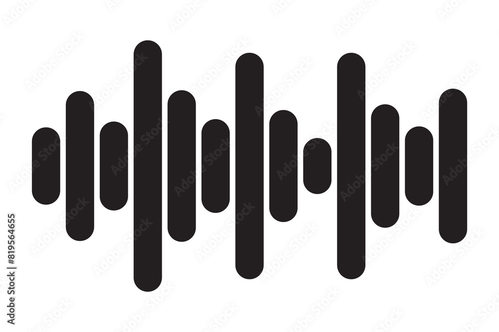 Sound / audio wave or soundwave line art vector icon for music apps and websites Sound / audio wave or soundwave line art vector icon for music apps and websites