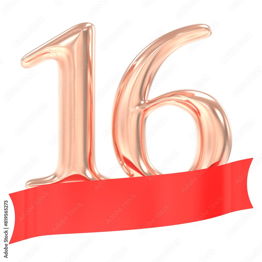 Happy Anniversary 16 Years 3d Rendering Happy Anniversary 16 Years 3d Rendering