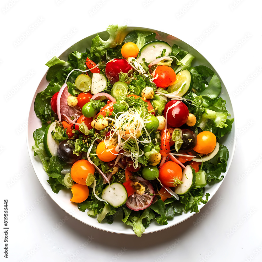 Delicious Vegetable Salad on White Background. Delicious Vegetable Salad on White Background.