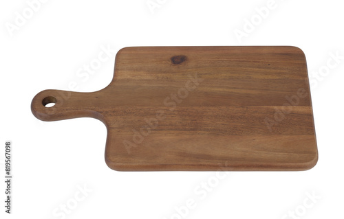 Wooden cutting board isolated on white background.