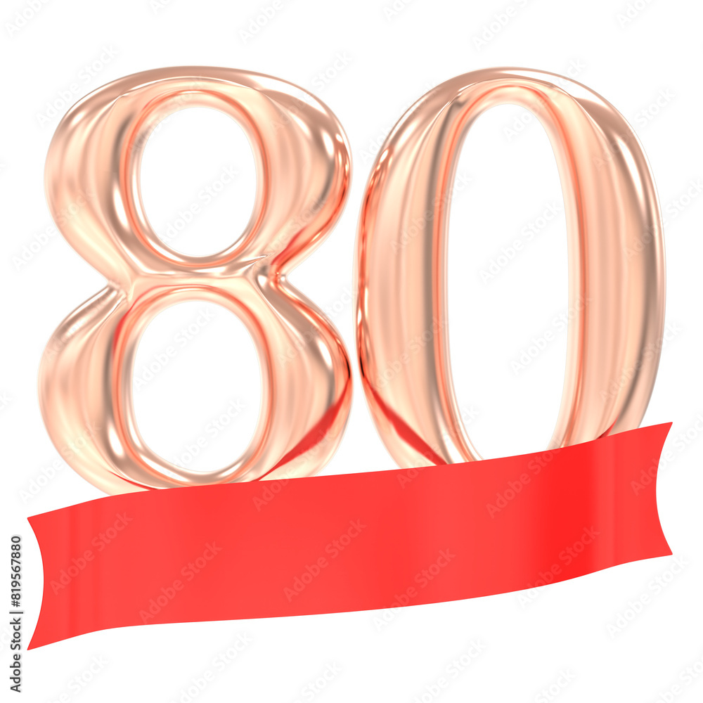 Happy Anniversary 80 Years 3d Rendering Happy Anniversary 80 Years 3d Rendering
