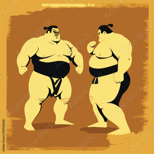 Sumo Japanese Culture Vector File. Unique and cool design. Generated AI Results - Artificial Intelligence